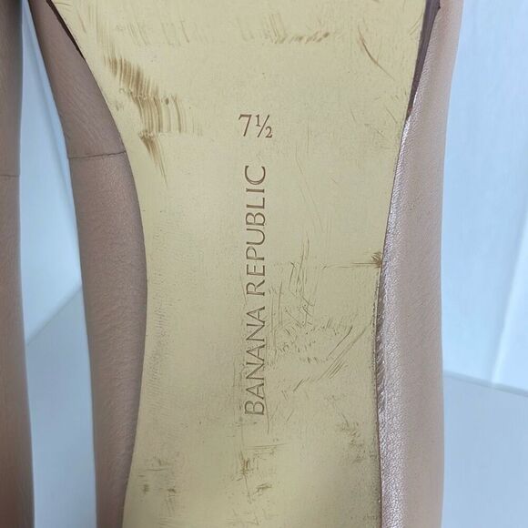 Nude Leather Stacked Wood Platform Heels 7.5 - Picture 11 of 12